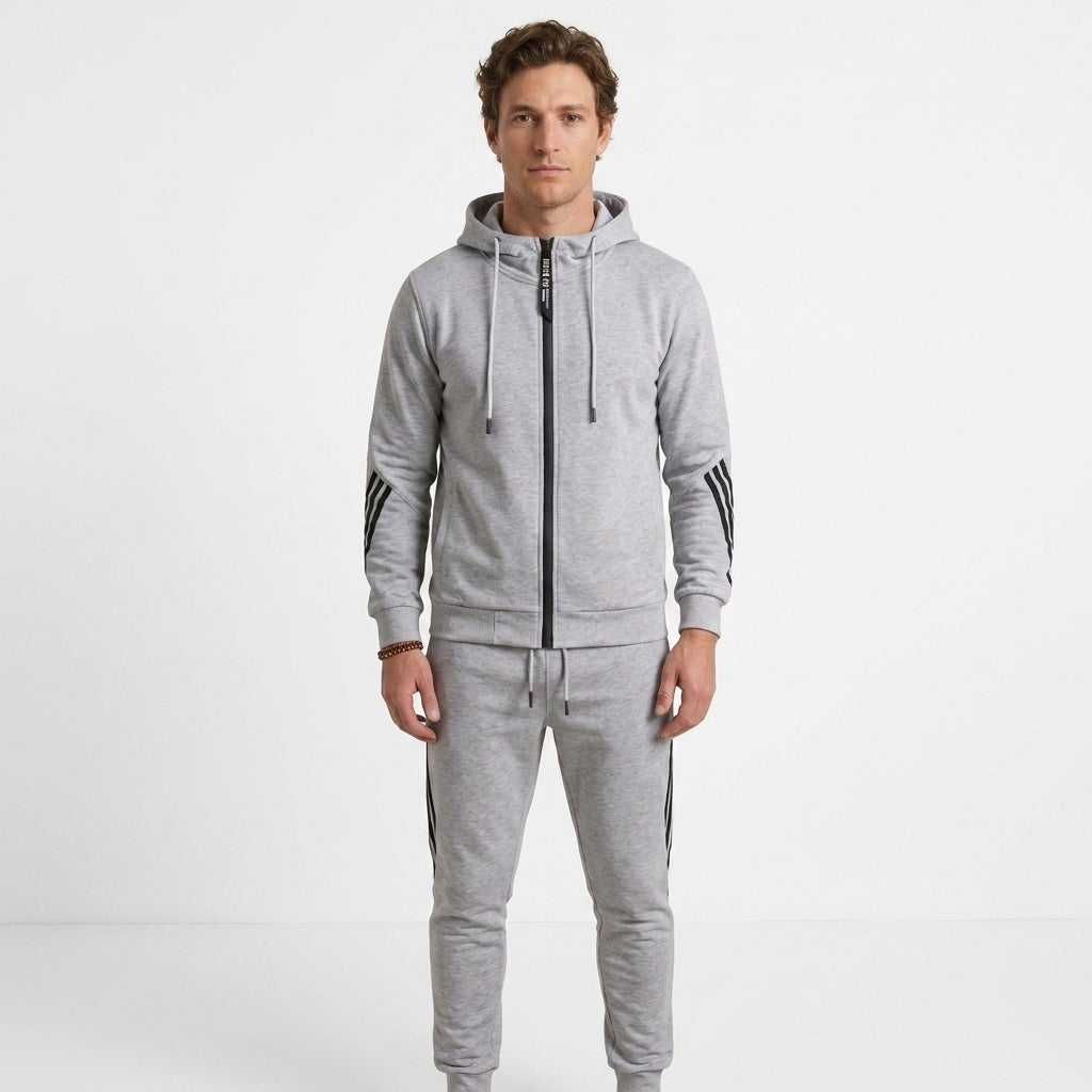 Ensemble De Survêtement Zippé En Mélange De Coton Pour Hommes