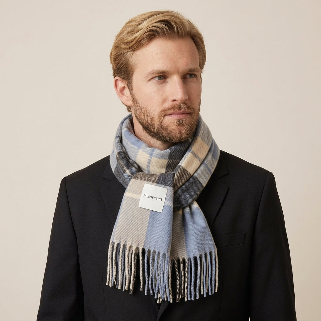 Écharpe Jacquard À Carreaux Pour Hommes