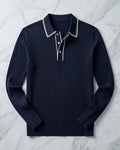 Polo Tricoté Côtelé Avec Col Classique Pour Hommes