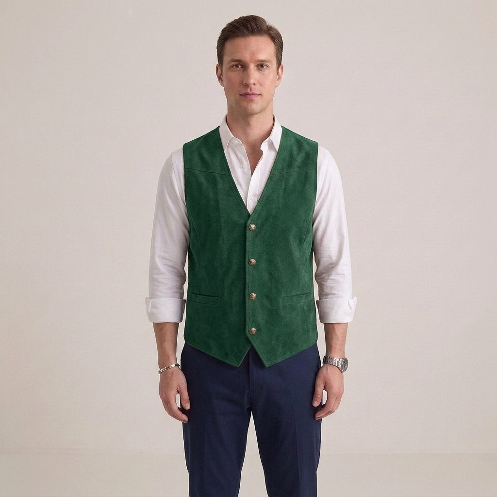Gilet De Costume Boutonné Pour Hommes