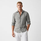 Chemise En Lin Avec Col Classique Pour Hommes