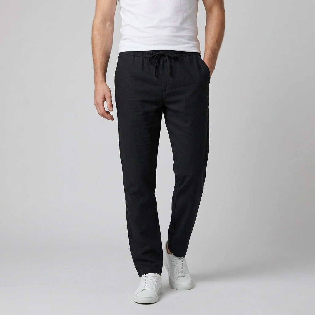 Pantalon Décontracté À Taille Élastique Pour Hommes