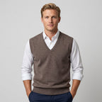 Pull Sans Manches À Col V Pour Hommes