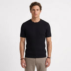 T-Shirt En Maille Côtelée Coupe Ajustée Pour Hommes