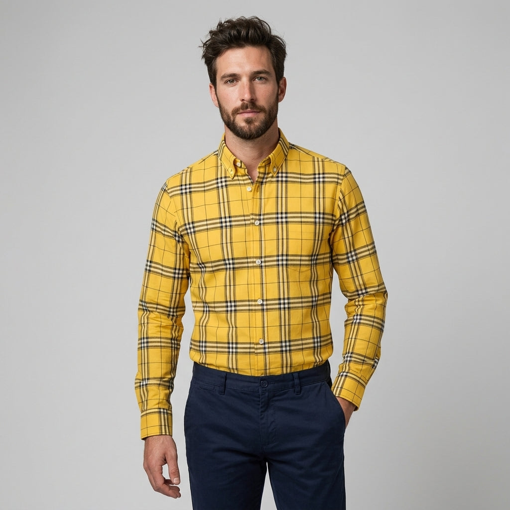 Chemise Homme À Carreaux Manche Longue