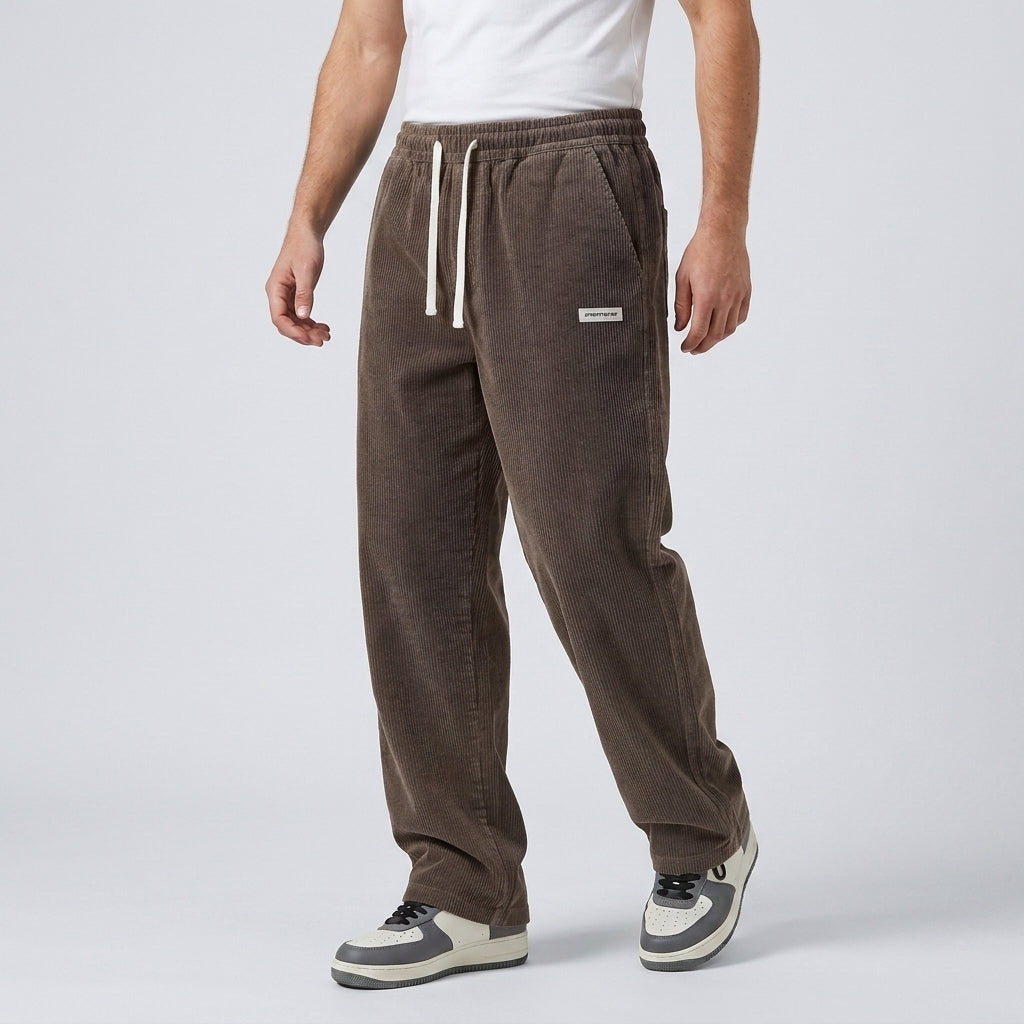 Pantalon Décontracté En Velours Côtelé Pour Hommes