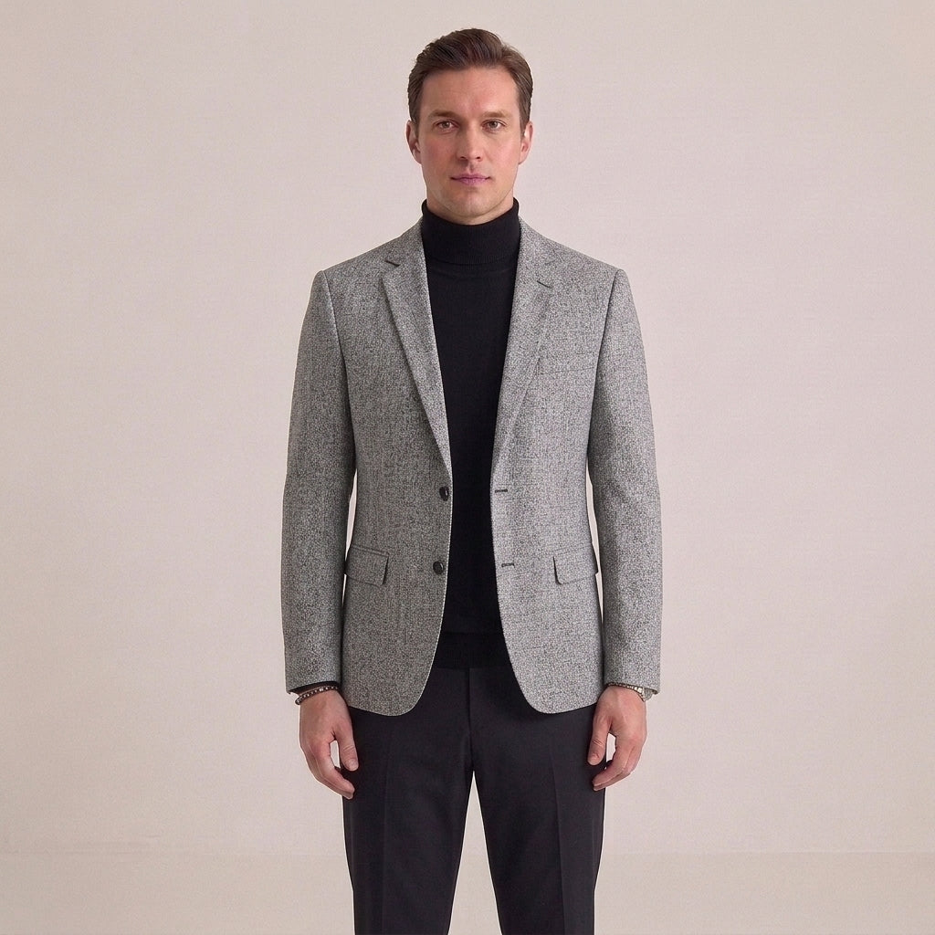 Blazer Ajusté À Boutonnage Simple Pour Hommes