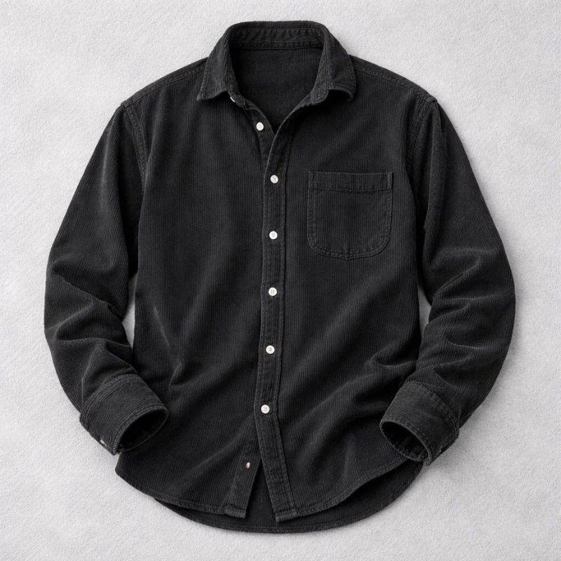 Chemise En Velours Côtelé Avec Poche Poitrine Pour Hommes