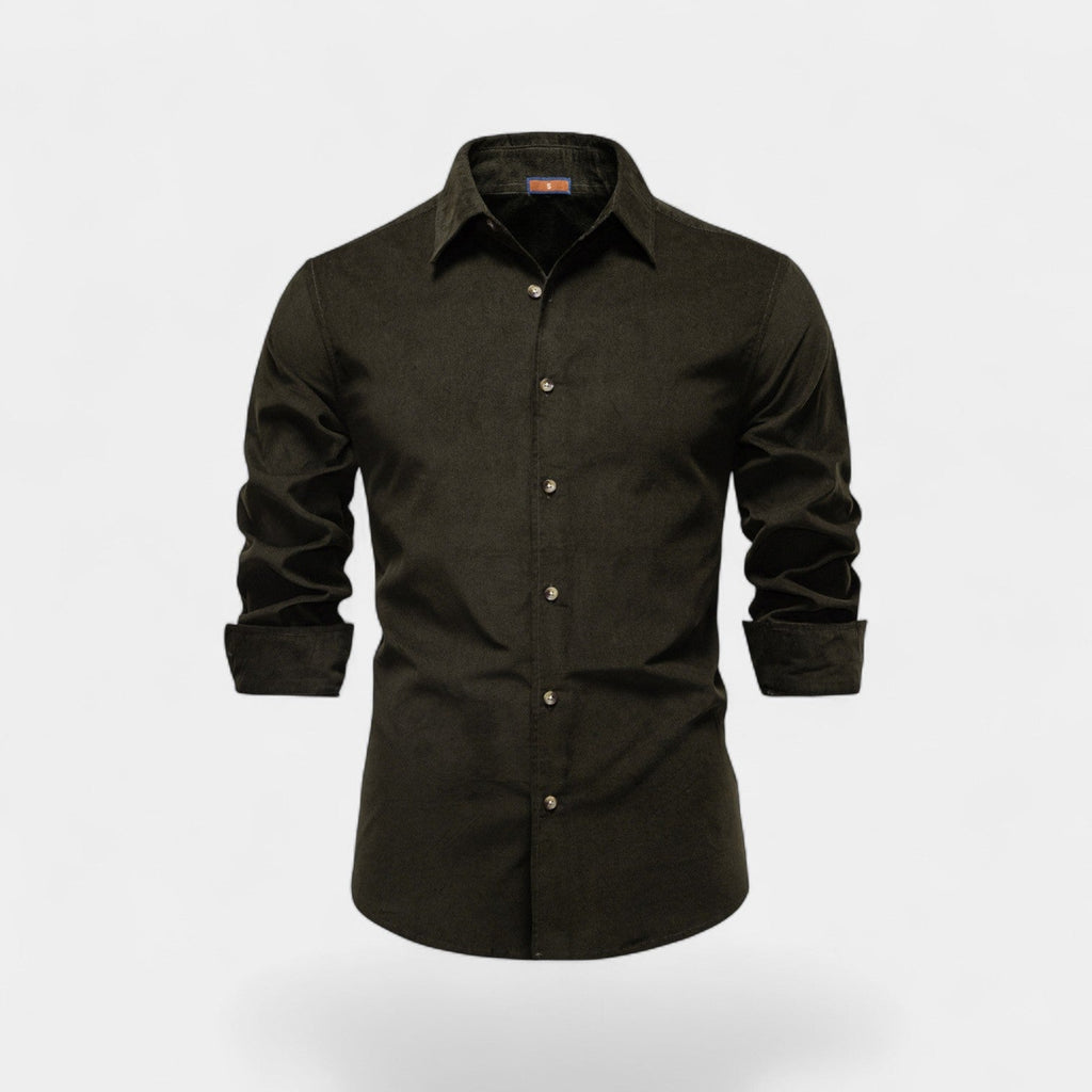 CHEMISE HOMME VELOURS CÔTELÉ MANCHES LONGUES