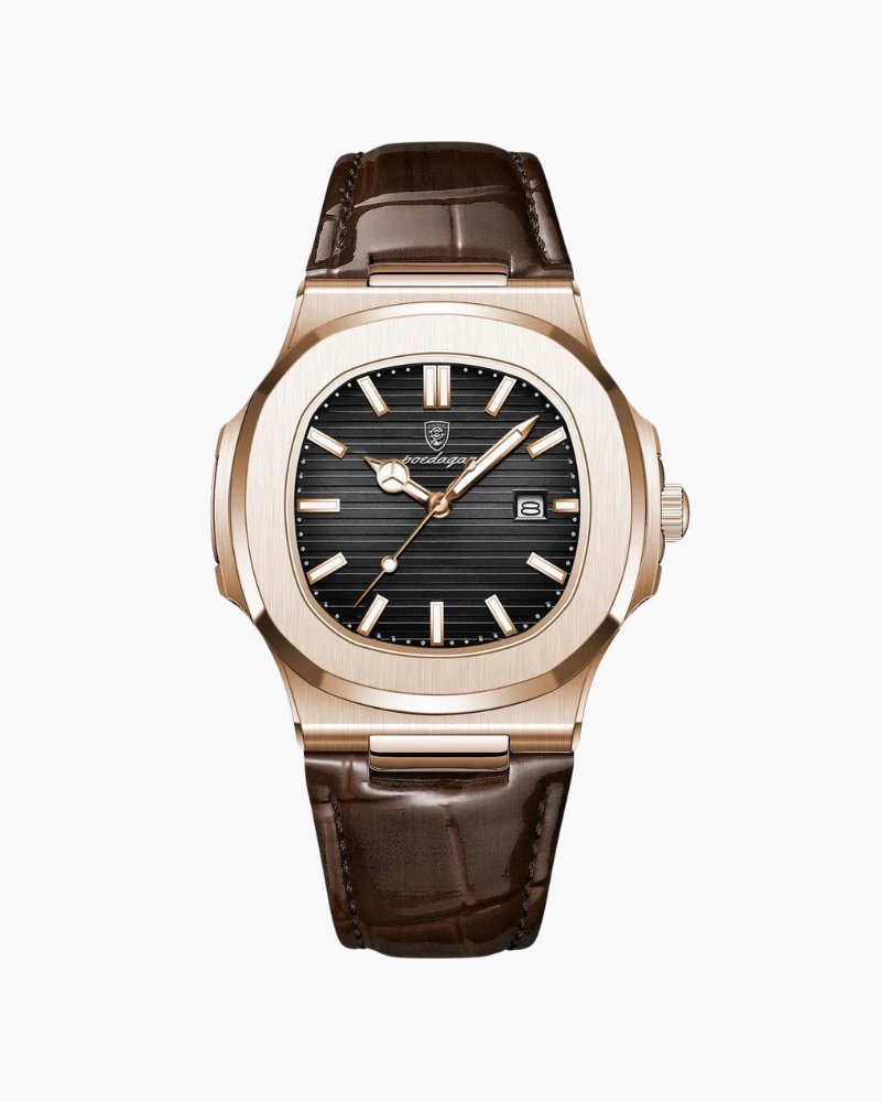 Montre Chronographe Avec Bracelet En Cuir Pour Hommes