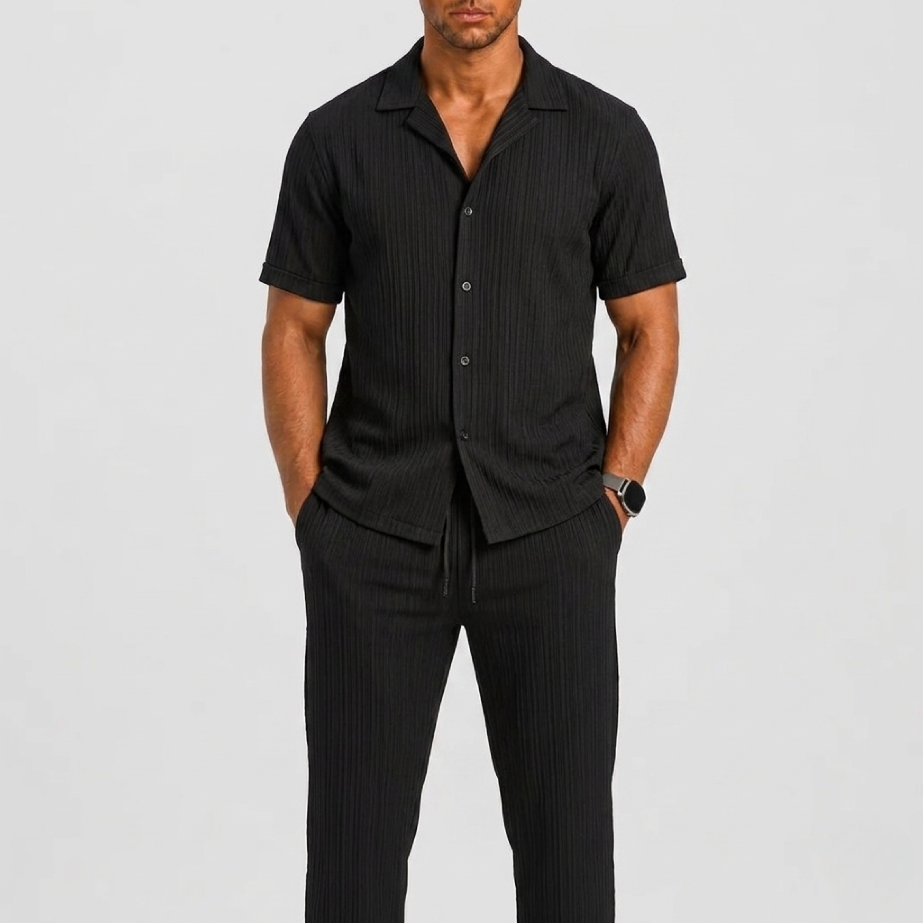 Ensemble Chemise Manches Courtes Avec Pantalon Pour Hommes