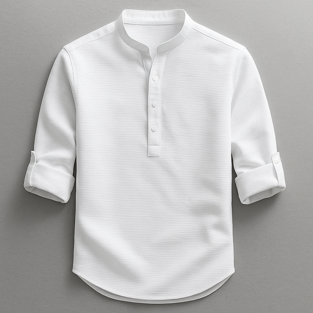 Chemise Ajustée Avec Manches Retroussables Pour Hommes