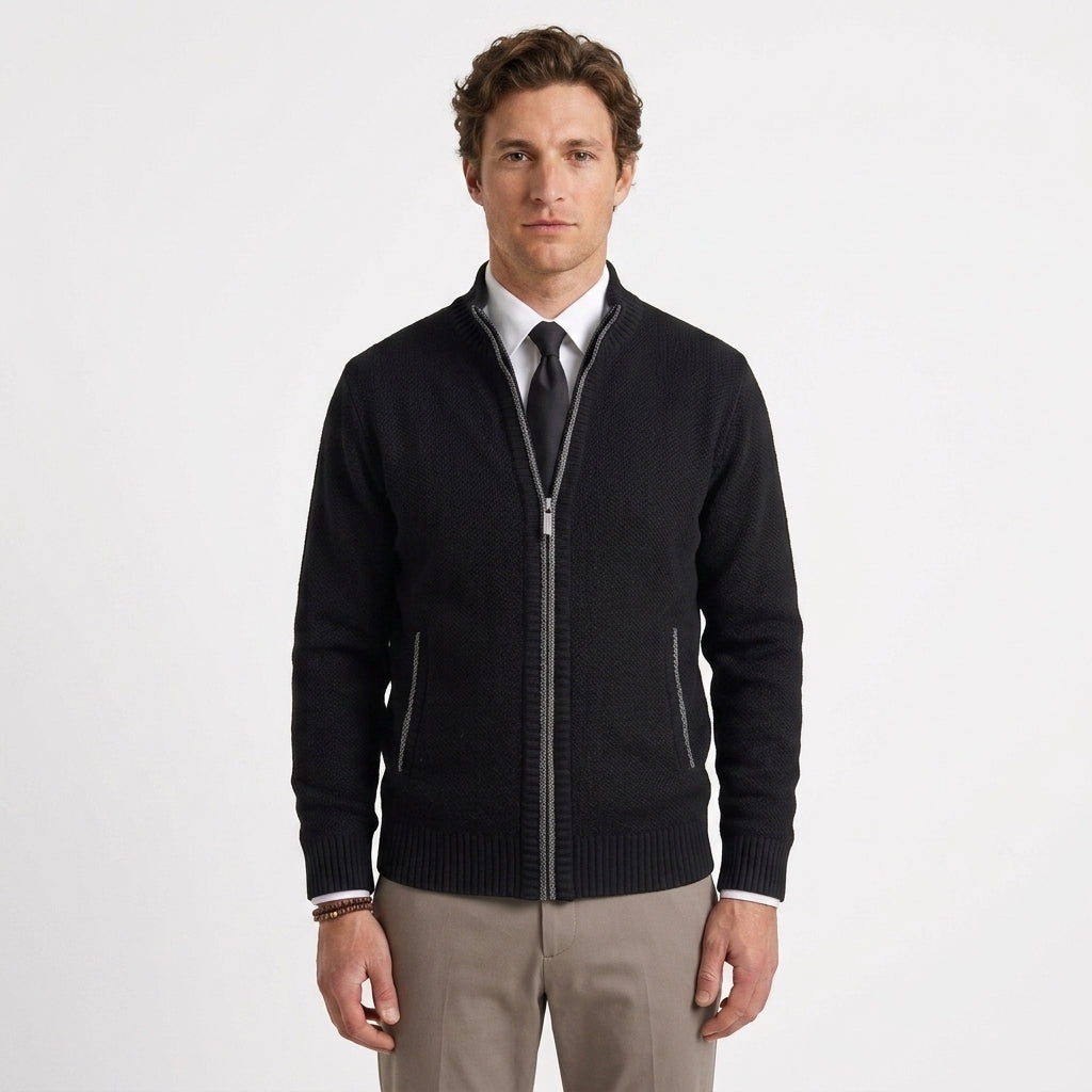 Gilet En Maille Zippé Pour Hommes