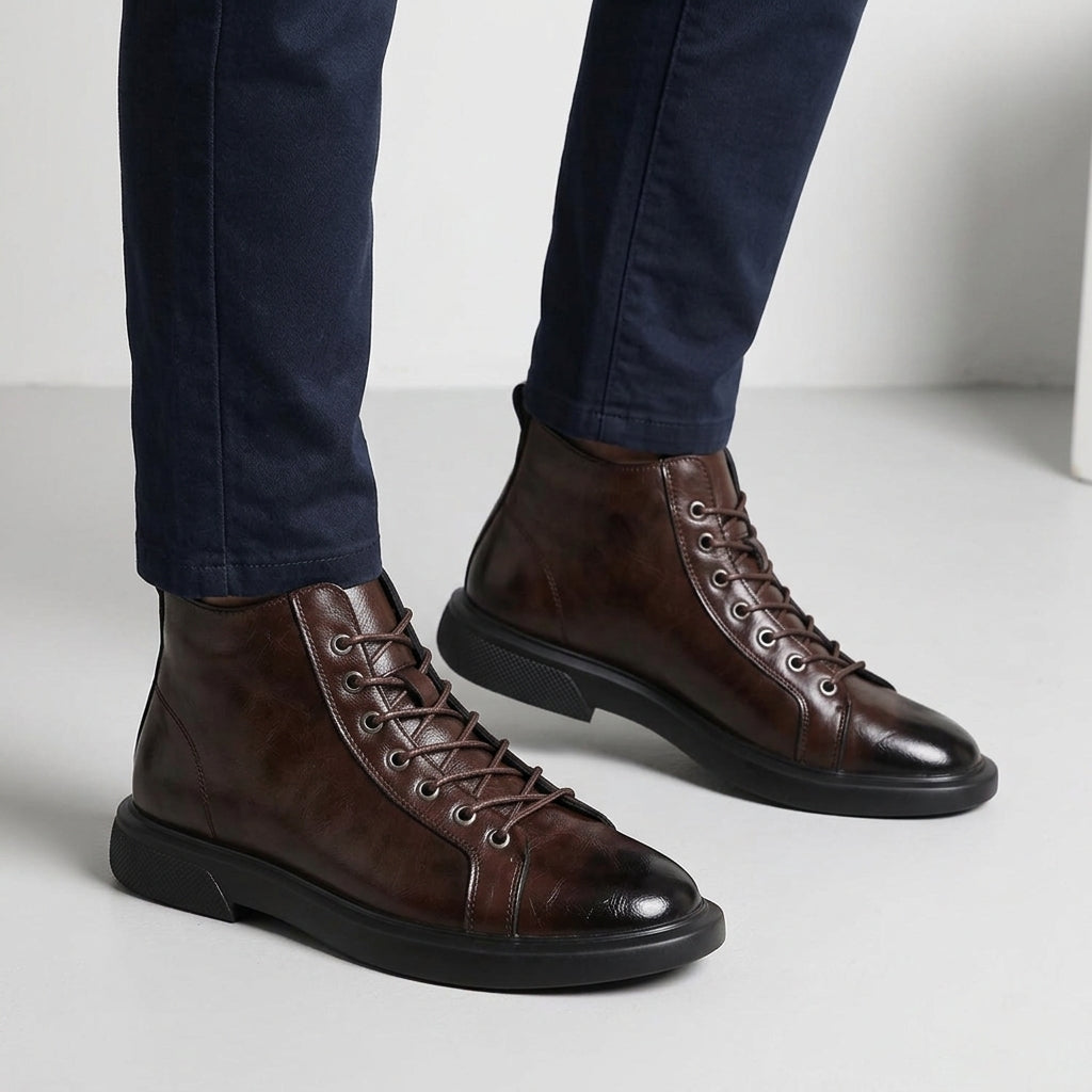 Chaussures À Lacets En Cuir Pour Hommes
