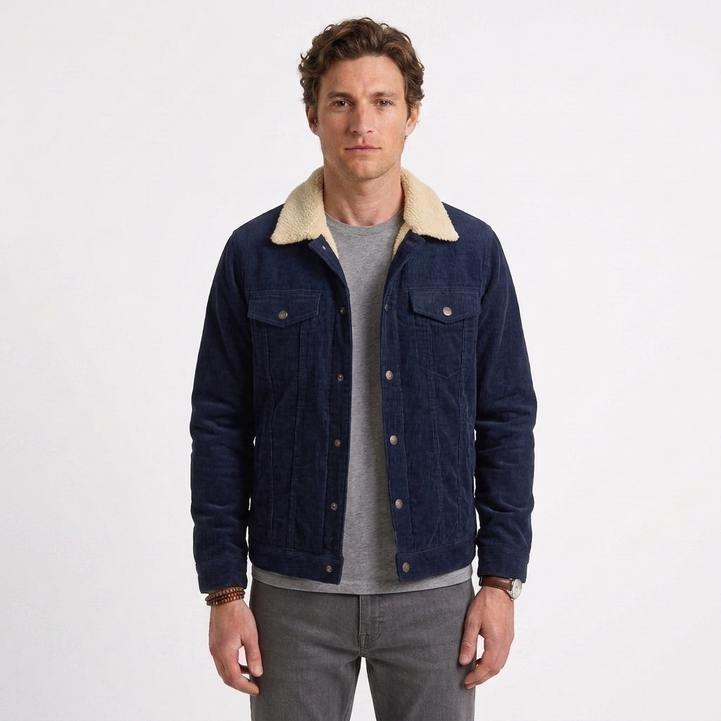 Veste En Velours Côtelé À Col Sherpa Pour Hommes
