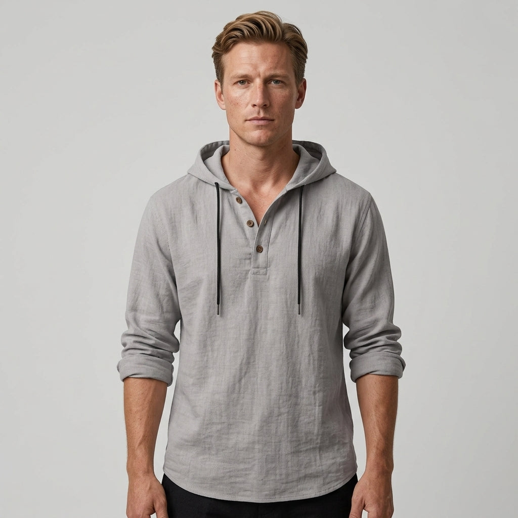Chemise Henley À Capuche Avec Manches Longues Pour Hommes