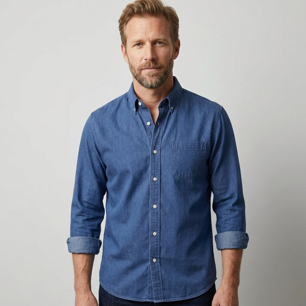 Chemise Décontractée Avec Poche Poitrine Pour Hommes