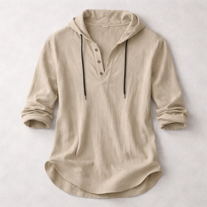 Chemise Henley À Capuche Avec Manches Longues Pour Hommes