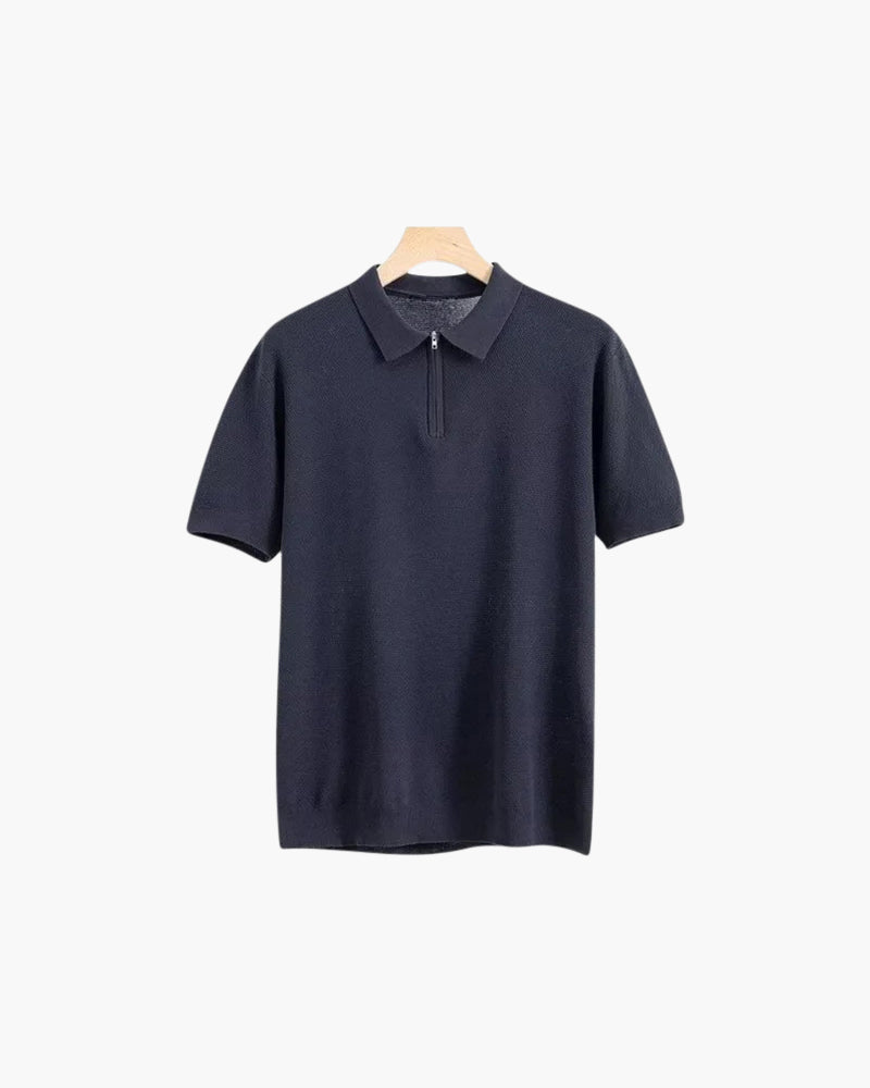 Polo Zippé En Maille Aérée Pour Hommes