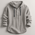 CHEMISE À CAPUCHE EN LIN POUR HOMME