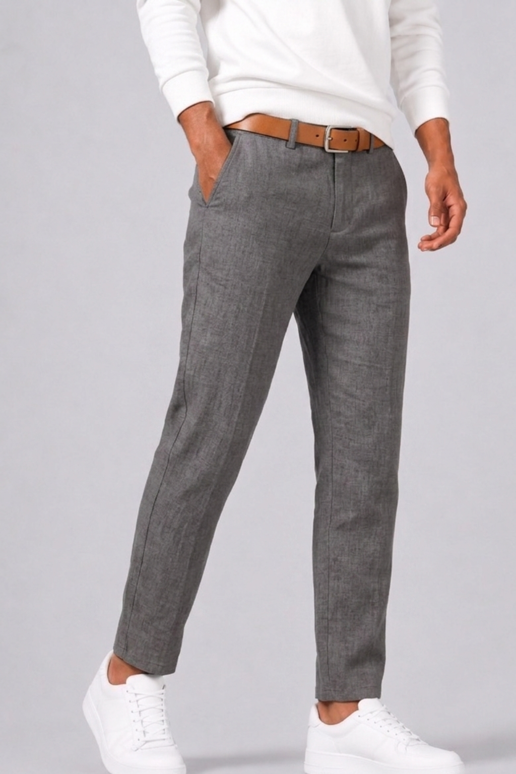 Pantalon Coupe Droite Avec Fermeture Boutonnée Pour Hommes