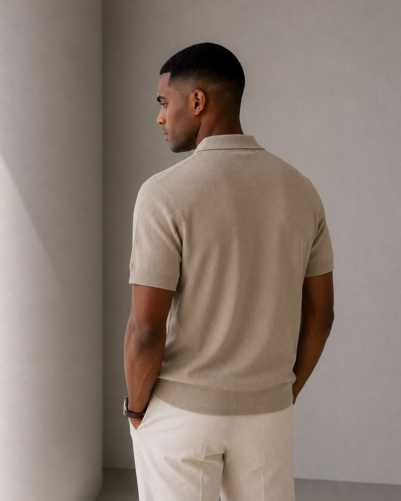 Polo Zippé En Maille Aérée Pour Hommes