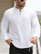 Chemise Ample Avec Col Bateau Pour Hommes
