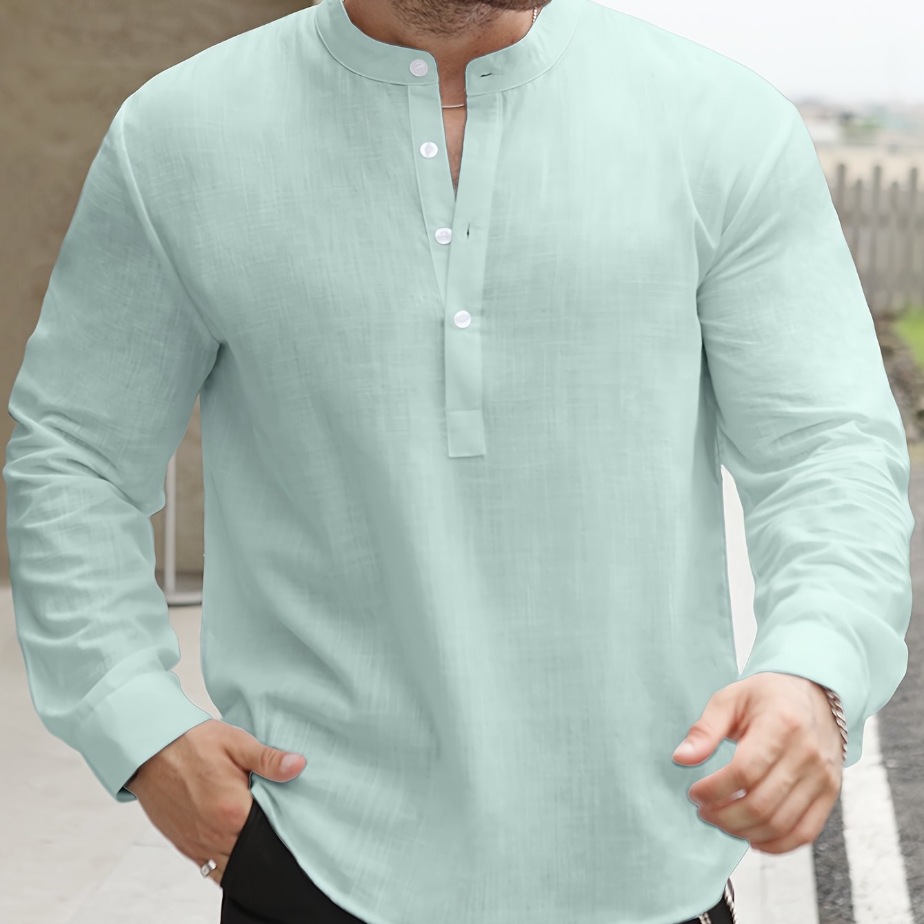 Chemise Ample Avec Col Bateau Pour Hommes
