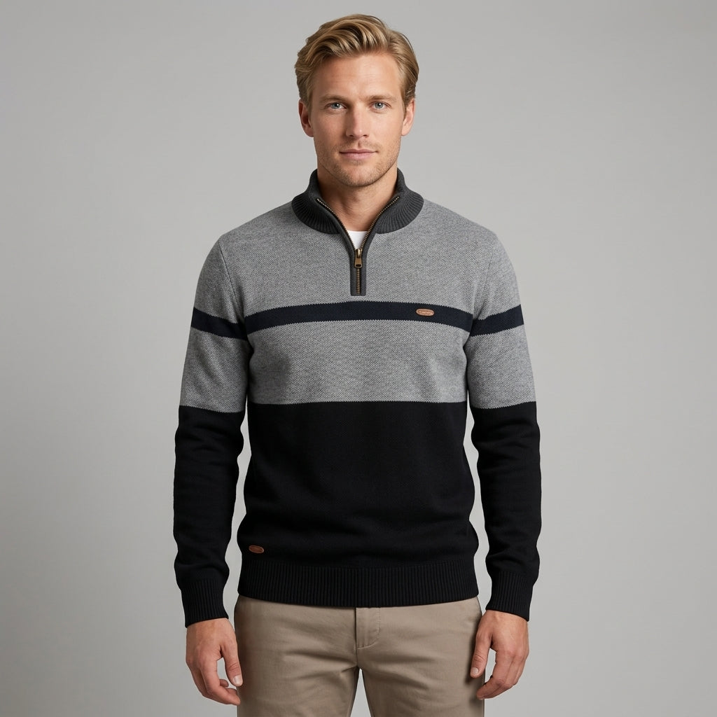 Pull À Col Zippé Avec Coupe Ajustée Pour Hommes