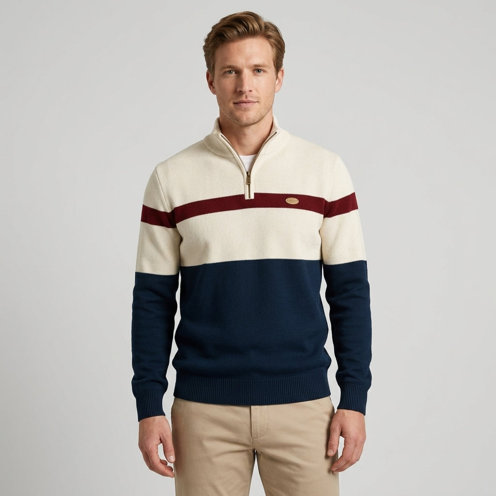 Pull À Col Zippé Avec Coupe Ajustée Pour Hommes