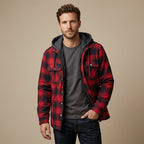 VESTE À CAPUCHE À CARREAUX HOMMES