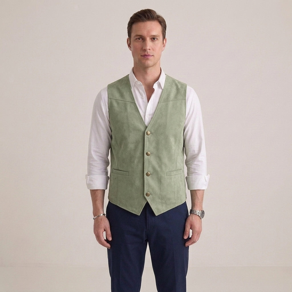 Gilet De Costume Boutonné Pour Hommes
