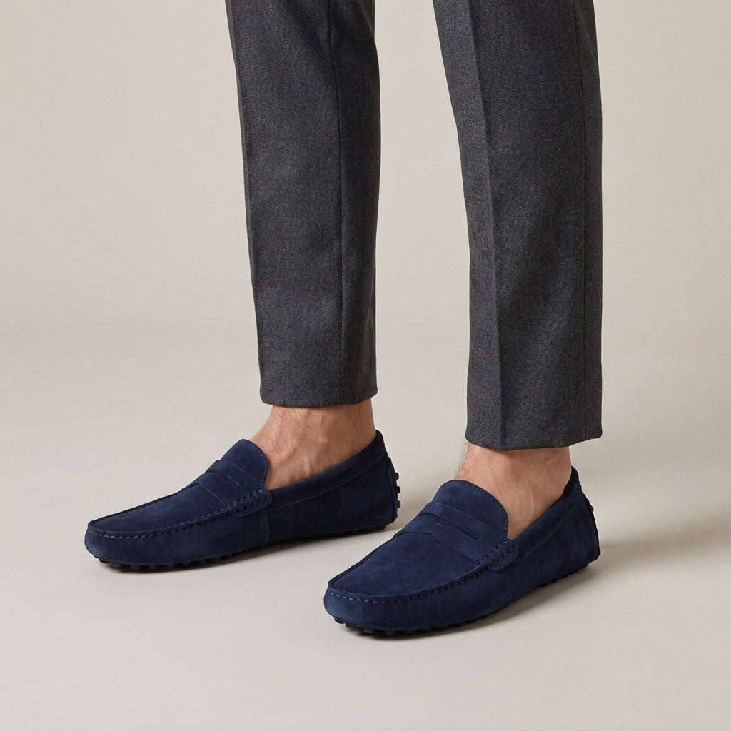 Mocassins Slip-On En Daim De Veau Pour Hommes