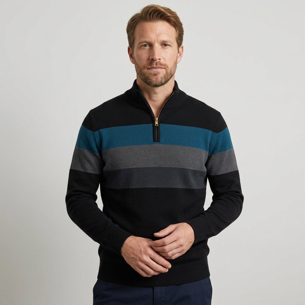 Pull À Col Zippé Avec Manches Longues Pour Hommes