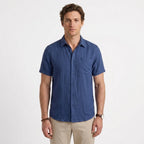 Chemise En Lin À Manches Courtes Pour Hommes