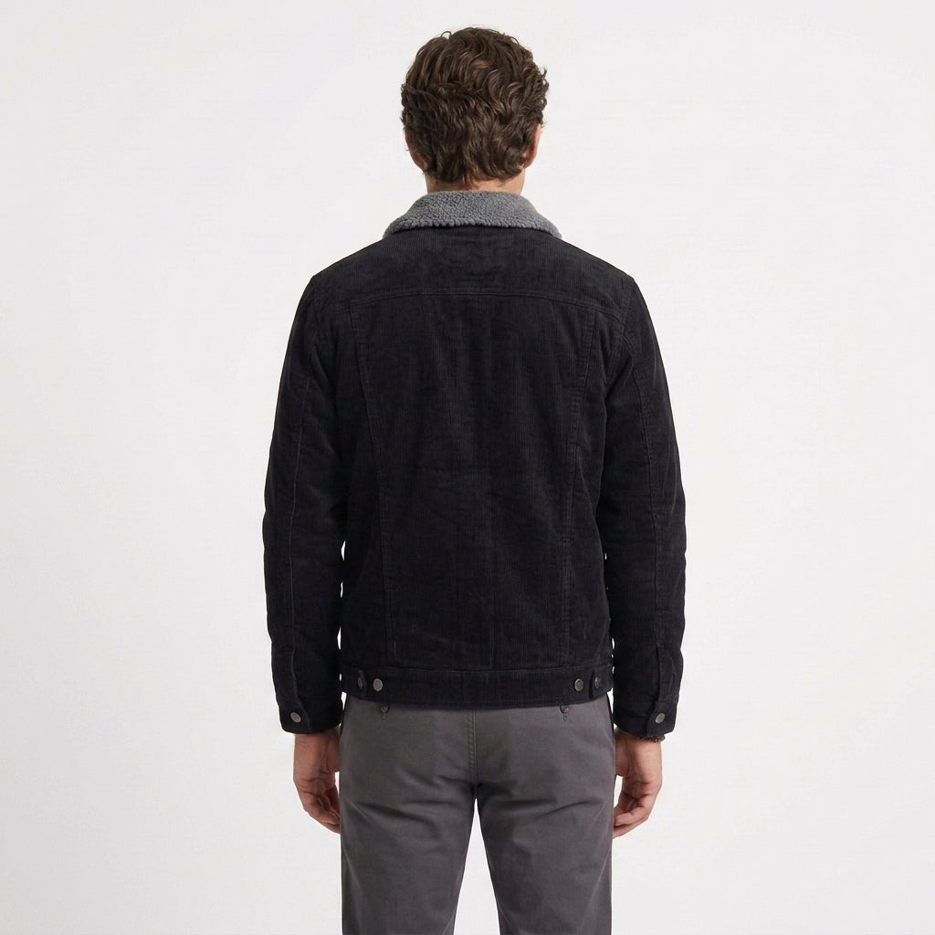 Veste En Velours Côtelé À Col Sherpa Pour Hommes