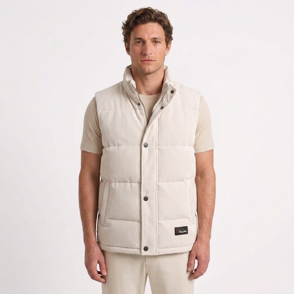 Gilet Matelassé Rembourré En Velours Côtelé Pour Hommes