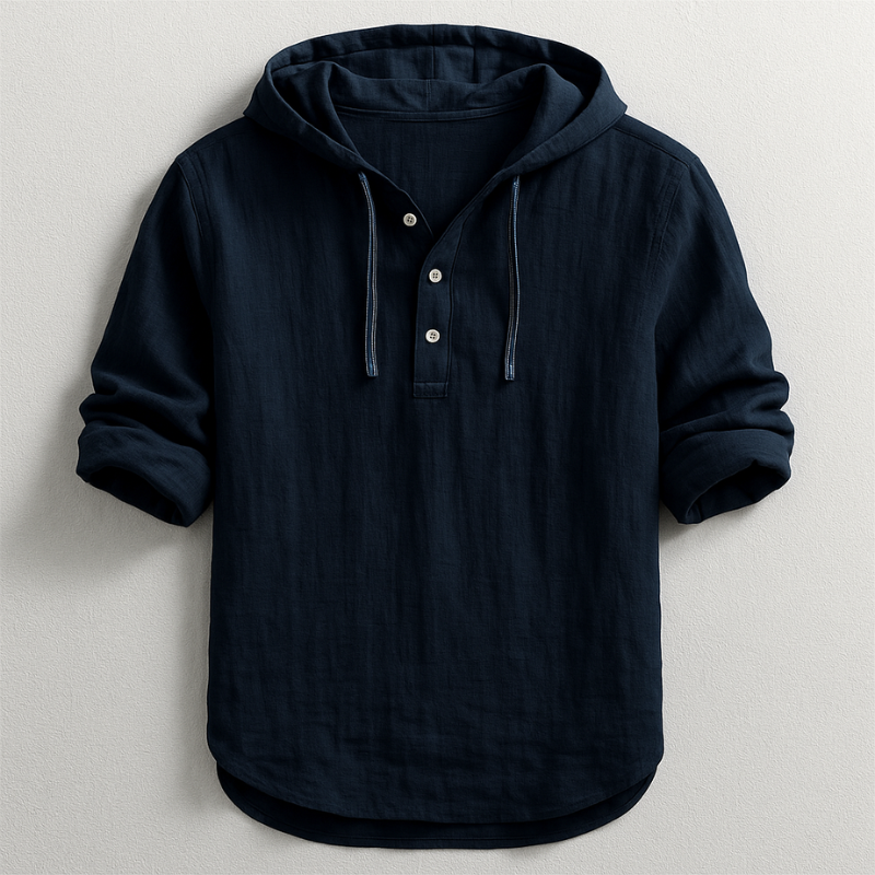 CHEMISE À CAPUCHE EN LIN POUR HOMME