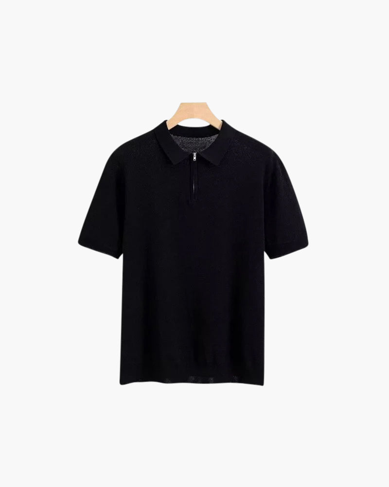 Polo Zippé En Maille Aérée Pour Hommes