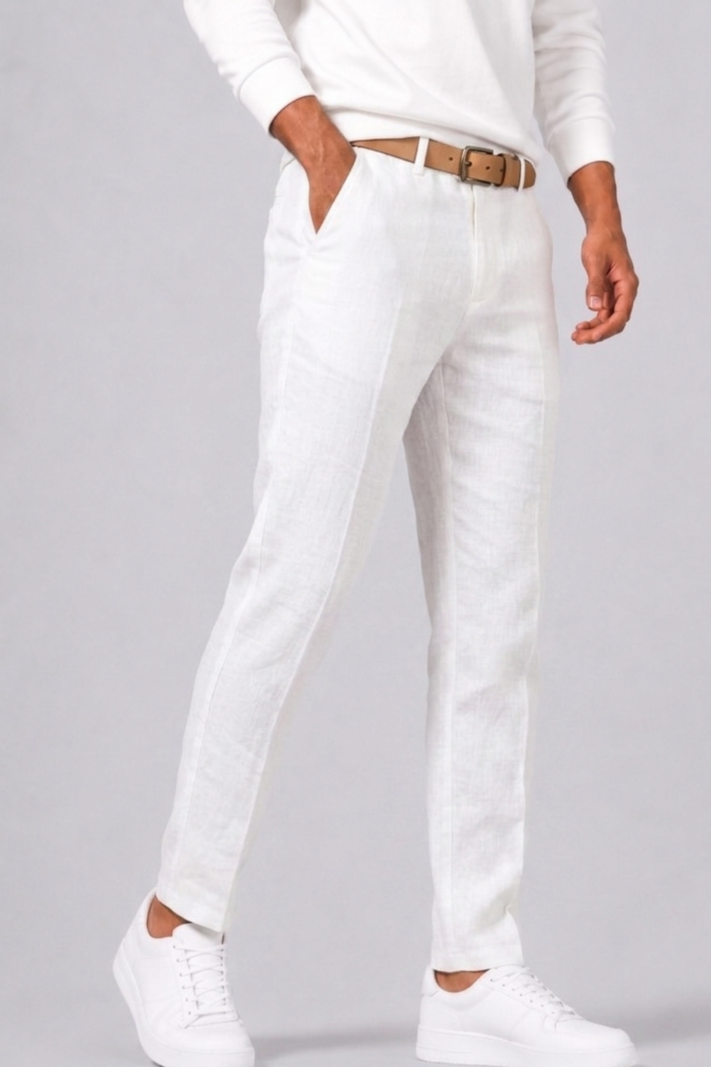 Pantalon Coupe Droite Avec Fermeture Boutonnée Pour Hommes