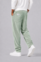 Pantalon En Velours Côtelé Avec Taille Élastique Pour Hommes