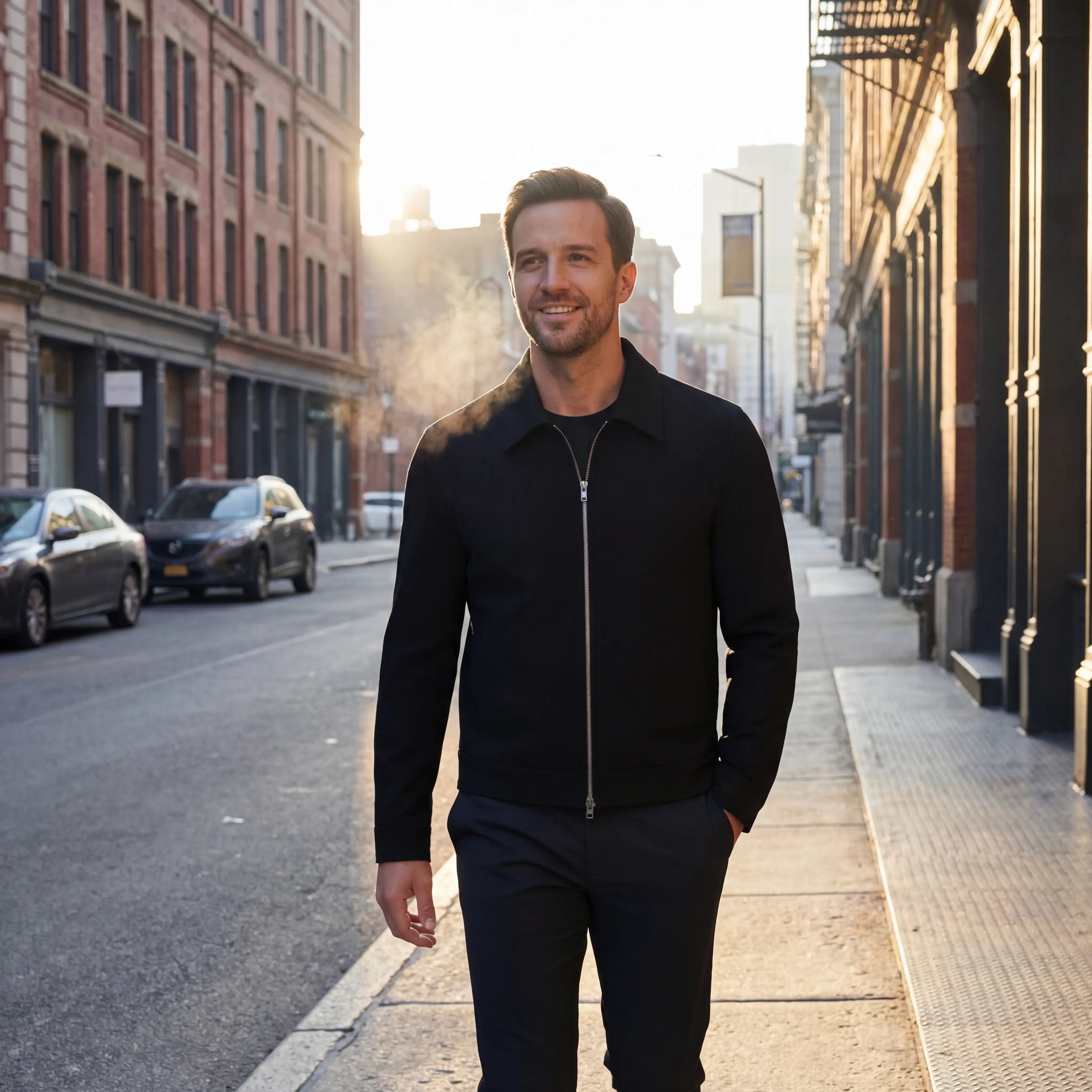 VESTE HOMME COURTE EN LAINE MÉLANGÉE