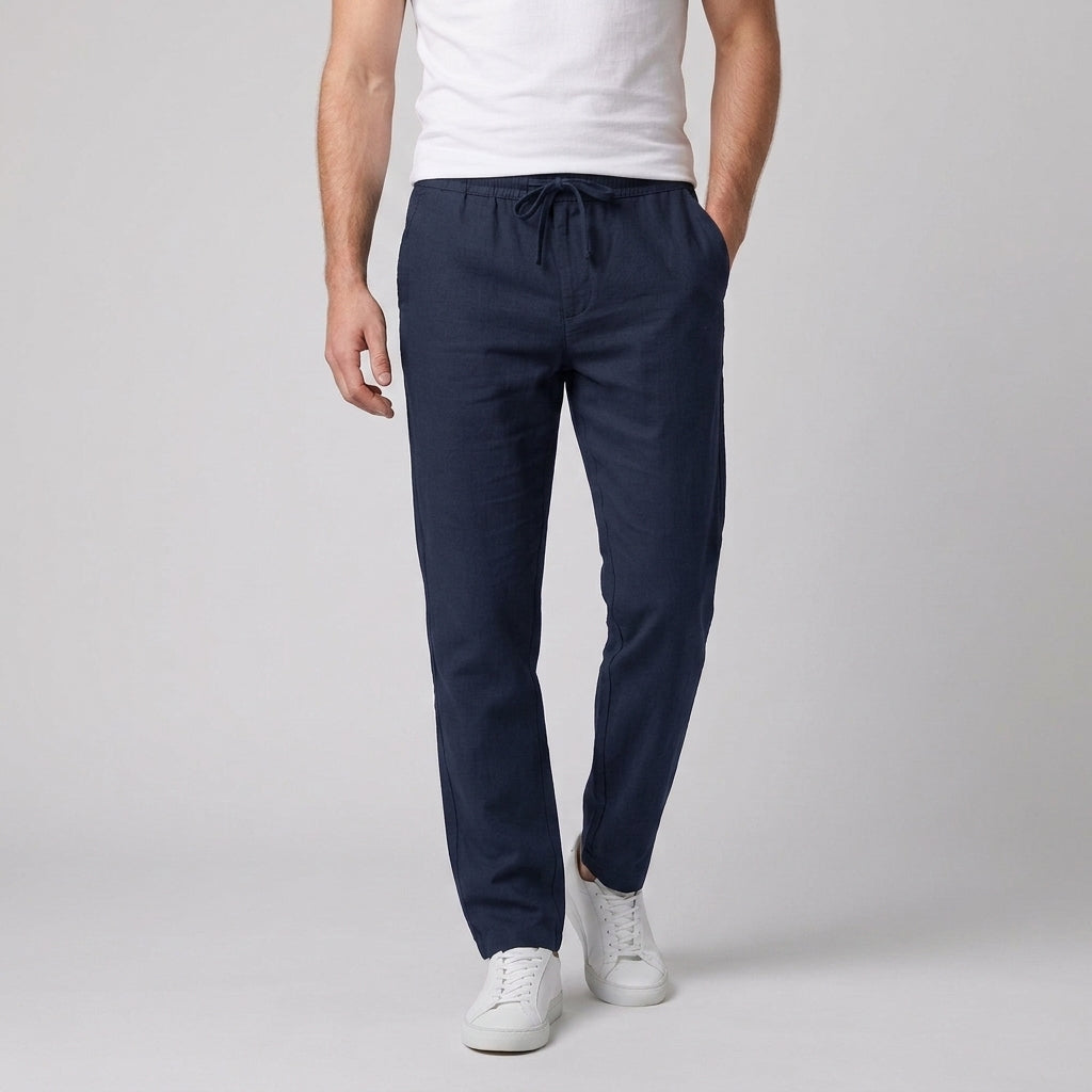 Pantalon Décontracté À Taille Élastique Pour Hommes