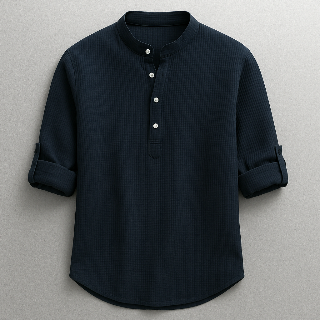 Chemise Ajustée Avec Manches Retroussables Pour Hommes