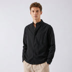 Chemise À Col Mao Boutonnée Pour Hommes