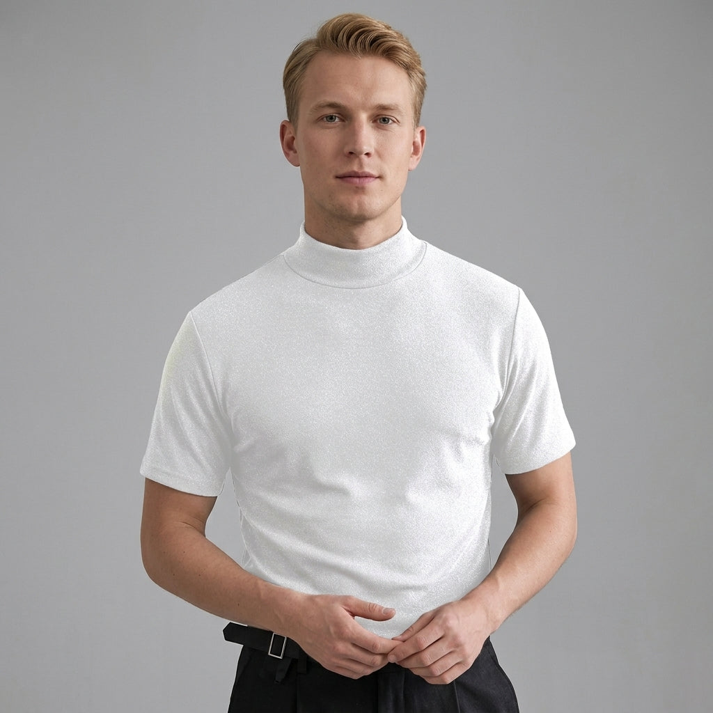 T-Shirt Col Rond Extensible Pour Hommes