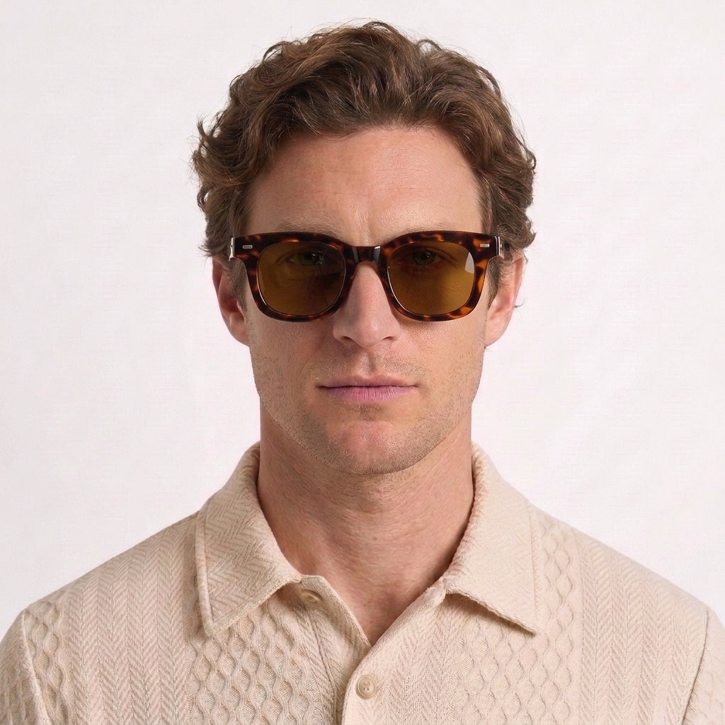 Lunettes De Soleil Carrées Vintage En Acétate Pour Hommes