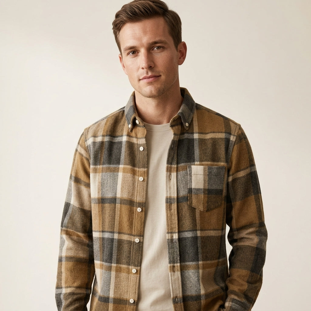 Chemise En Flanelle À Carreaux Pour Hommes