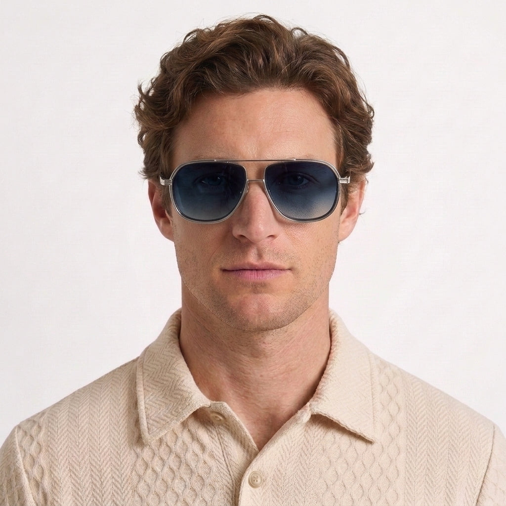 Lunettes De Soleil Pilote En Métal Classiques Pour Hommes