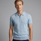 Polo À Col Zippé Avec Texture Verticale Pour Hommes